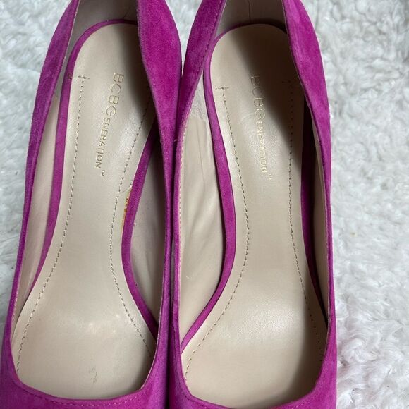 BCBG Generation Pinkie leather suede hot pink slip on heels pointed toe Size 9.5 - Picture 6 of 11
